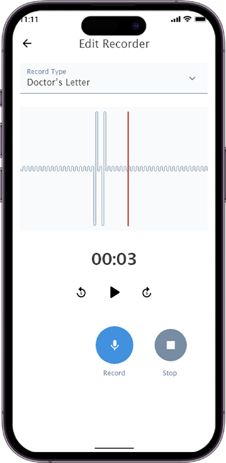 KI-gestützte Diktierfunktion - Screen 1